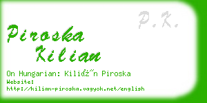 piroska kilian business card